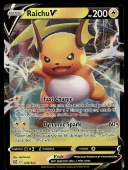 Pokemon Cards Raichu V 045/172 Brilliant Stars Holo V Rare NM *2 - Image 1