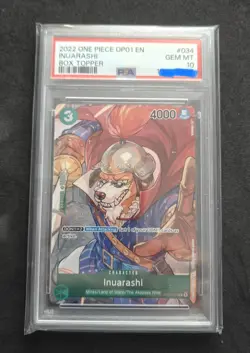 Inuarashi Op01 034 Box Topper Pre Errata One Piece Romance Dawn PSA 10 Card Game - Image 1