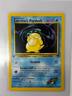 Sabrina's Psyduck 99/132 1st Ed. Common- Gym Challenge Pokemon Card-LP- Vintage - Image 3