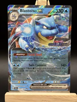 Blastoise EX Stellar Crown Stamped Holo Card 030/142 - Near Mint - Image 1