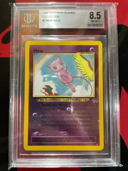 Pokemon Mew 1/18 Southern Islands Reverse Holo Beckett BGS 8.5 - Image 1