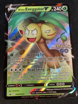 Pokemon TCG Pokemon GO Promos "Alolan Exeggutor V" SWSH225 JUMBO ULTRA RARE NM - Image 1