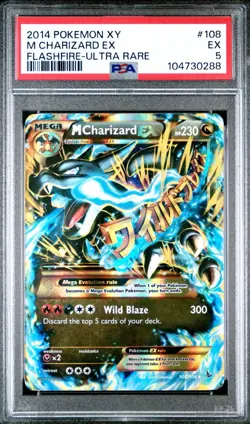 2014 POKEMON XY FLASHFIRE ULTRA RARE #108 M CHARIZARD EX PSA 5 - Image 1
