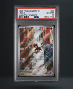 Pokemon Litleo 139/132 Me01 Mega Evolution Illustration Rare Holo PSA 10 English - Image 1