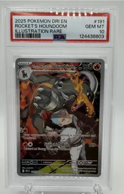 2025 POKEMON DRI EN-DESTINED RIVALS #191 TEAM ROCKET'S HOUNDOOM PSA 10 - Image 1