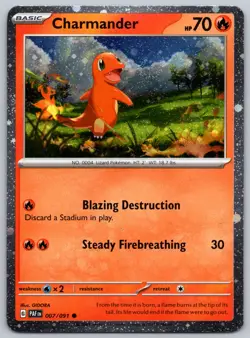 Pokemon TCG Charmander 007/091 Paldean Fates Cosmos Holo - Image 1