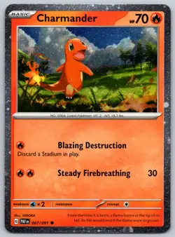 Pokemon TCG Charmander 007/091 Paldean Fates Cosmos Holo - Image 3