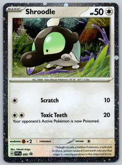 Pokemon TCG Shroodle 099 Scarlet & Violet Black Star Promo Cosmos Holo - Image 1