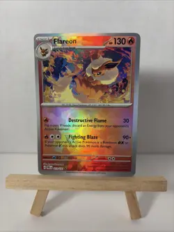 2025 Pokemon Prismatic Evolutions Flareon Master Ball 013/131 LP - Image 1