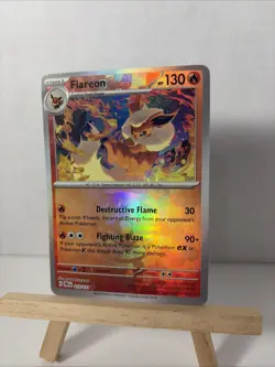2025 Pokemon Prismatic Evolutions Flareon Master Ball 013/131 LP - Image 3