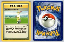 Pokemon Breeder 76/102 Rare Base Set Unlimited Pokemon Damaged - Image 3