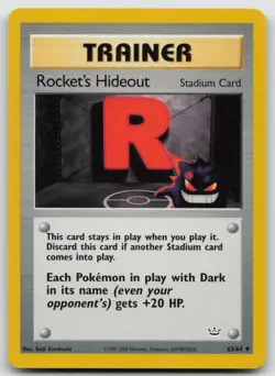Rocket's Hideout 63/64 Uncommon Neo Revelation Pokemon Unlimited Lightly Played - Image 1