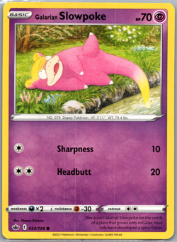 Galarian Slowpoke Common SWSH06: Chilling Reign 054/198 NM - Pokemon TCG - Image 1