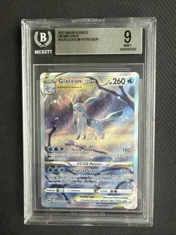 2023 Pokemon Crown Zenith Glaceon VSTAR GG40/GG70 Galarian Gallery BGS 9 Mint - Image 1