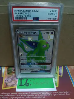 Pokemon 2019 Hidden Fates Espeon Gx SV60 Gem Mint PSA 10 - Image 3