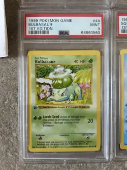 1999 Pokemon 1st Edition Shadowless Bulbasaur 44/102 Base Set PSA 9 Mint - Image 1