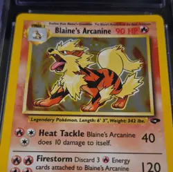 Blaine's Arcanine 1/132 Gym Challenge Holo Rare Unlimited English CGC Graded - Image 4