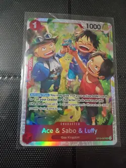 One Piece CCG Ace & Sabo & Luffy OP13-007 SR Parallel Foil Japanese Edition - Image 1