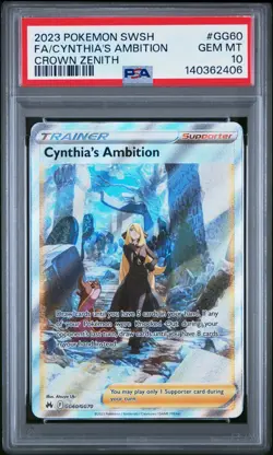 PSA 10 Cynthia's Ambition Gallarian Gallery CROWN ZENITH GG60/GG70 Pokemon Card - Image 1