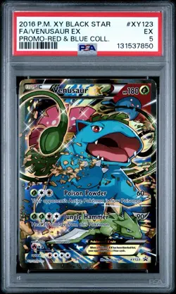 VENUSAUR EX XY123 PSA 5 RED & BLUE COLLECTION PROMO POKEMON CARD ENGLISH - Image 1
