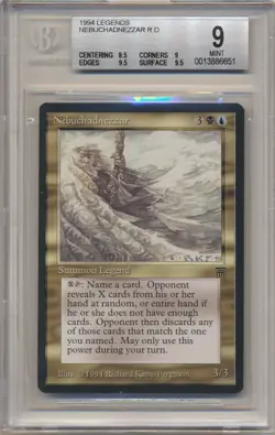 BGS 9 MTG Magic the Gathering Legends Nebuchadnezzar MINT Condition!! 6651 - Image 1