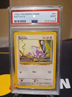 1999 POKEMON BASE SET UNLIMITED #61 RATTATA PSA 9 - Image 1