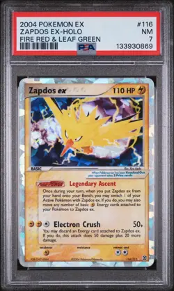 2004 POKEMON EX FIRE RED & LEAF GREEN #116 ZAPDOS EX-HOLO PSA 7 - Image 1