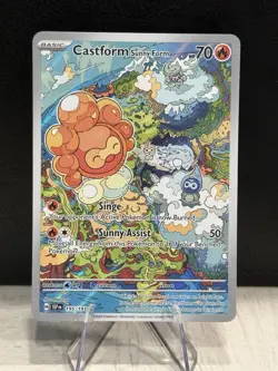 Pokemon TCG: S&V Surging Sparks - Castform Sunny Form IR 195/191 - NM+ - Image 1