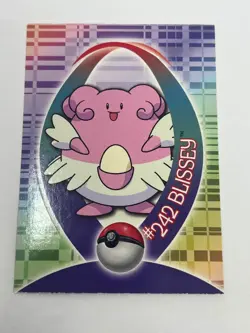 BLISSEY #242 61 OF 62 STICKER Glossy Blue Logo Pokemon 2001 Topps Johto Rare - Image 1