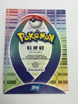 BLISSEY #242 61 OF 62 STICKER Glossy Blue Logo Pokemon 2001 Topps Johto Rare - Image 2