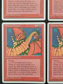 Magic the Gathering - 4 x Shivan Dragon - Fourth Edition - MtG - Image 4
