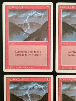 Magic the Gathering - 4 x Lightning Bolt - Revised Edition - MtG - Image 2