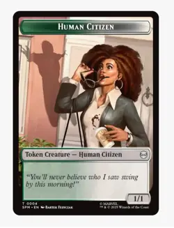 Copy\Human Citizen PLAYSET X4 | DS Token MTG SPM Marvel | Creature | NM - Image 2