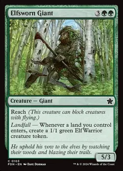 Elfsworn Giant FDN 103 Common MTG - Image 1