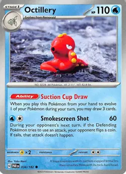 Octillery 034/182 Common Paradox Rift Pokemon Near Mint Yuka Morii - Image 1