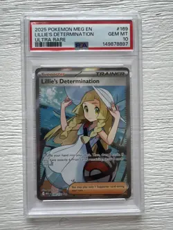 Pokemon Mega Evolution # 169 Lillie’s Determination Ultra Rare PSA 10 GEM MINT - Image 1