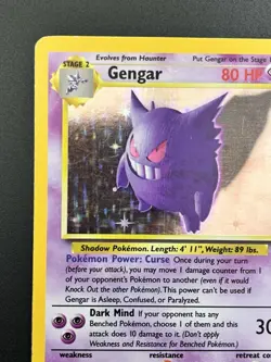 Wizards 1999 Gengar Fossil 5/62 Holo Rare 80 HP English Pokemon TCG MP+ - Image 3