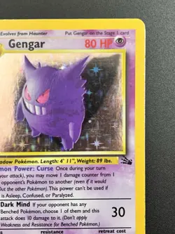Wizards 1999 Gengar Fossil 5/62 Holo Rare 80 HP English Pokemon TCG MP+ - Image 4