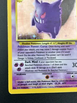 Wizards 1999 Gengar Fossil 5/62 Holo Rare 80 HP English Pokemon TCG MP+ - Image 5