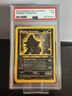Pokemon TCG Shining Tyranitar Neo Destiny Holo PSA 1 - Image 1