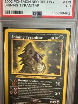 Pokemon TCG Shining Tyranitar Neo Destiny Holo PSA 1 - Image 2