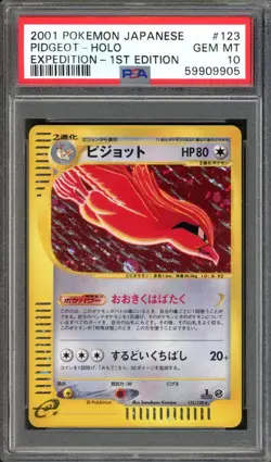 Pidgeot Pokemon 2001 Holo E-Series Expedition 1st ED Japanese 123/128 PSA 10 - Image 1
