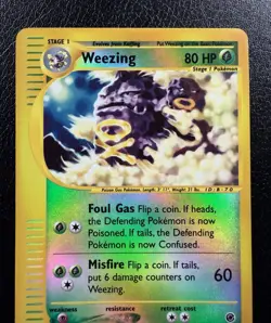 Pokemon TCG Weezing 70/165 Reverse Holo Rare Expedition Base Set MP - Image 2