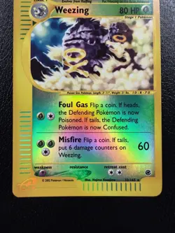 Pokemon TCG Weezing 70/165 Reverse Holo Rare Expedition Base Set MP - Image 3