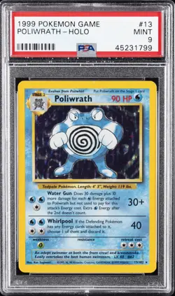 1999 POKEMON GAME #13 POLIWRATH-HOLO PSA 9 - Image 1