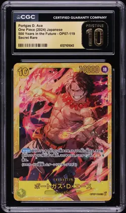 CGC 10 Pristine Portgas D. Ace OP07-119 One Piece 500 Years Future SEC Jpn - Image 1