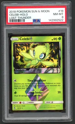 Pokemon Cards - PSA 8 Celebi 19/214 - Lost Thunder Holo - NM-MT - PSA8 - Image 1