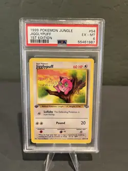 Pokemon TCG Jigglypuff 1st Edition Jungle Card 54/64 Regular Common Psa 6 - Image 1