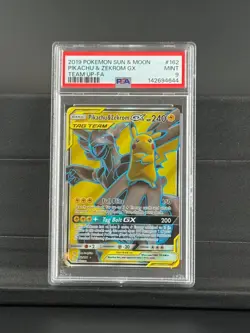 Pokemon Card Ultra Rare Pikachu & Zekrom GX Full Art S&M Team Up PSA 9 MINT - Image 1