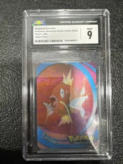 2004 Pokemon Action Card Magikarp Gyarados Lenticular CGC 9 - Image 1
